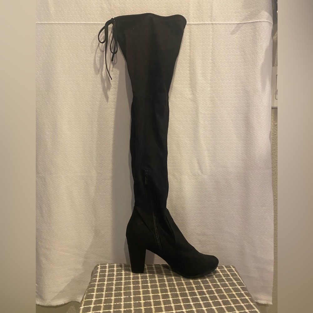 Soft suede thigh high boots